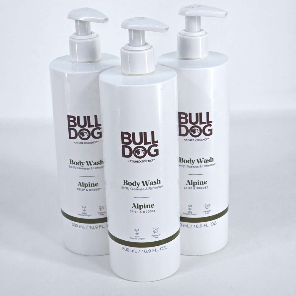 3 Pk BullDog Body Wash Alpine Crisp & Woodsy 16.9fl oz ea NatureXScience NEW NOS